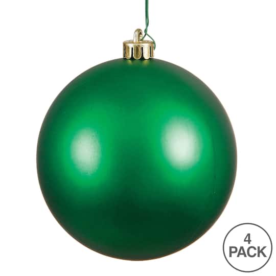 Vickerman 6" Green Matte Ball Ornaments, 4ct.